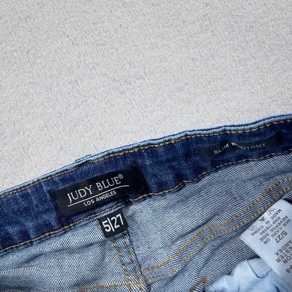 Judy‎ Blue Cut Off Denim Shorts Women 27/4 The High Rise Stretch 1" Inseam - Picture 8 of 11